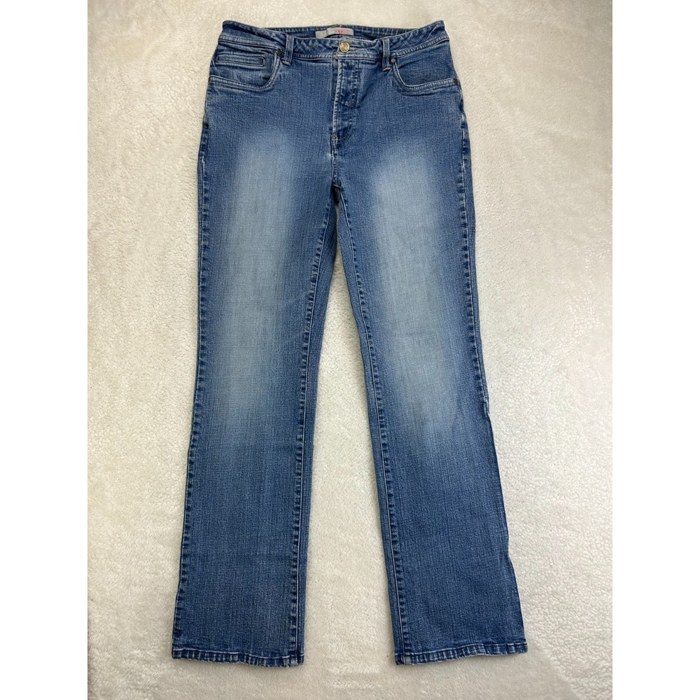 Vintage Adobe Rose Straight Leg Jeans Womens 12 Blue Denim Faded Bootcut